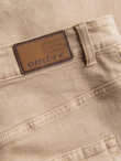 Men's denim pants without rubbing SLIM FIT - beige V8 OM-PADP-0148