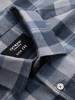 Flanelowa koszula męska w kratę - niebiesko-szara V1 OM-SHCS-0150