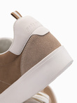 Old-school men's sneakers on thick sole - light brown V1 OM-FOSL-0170