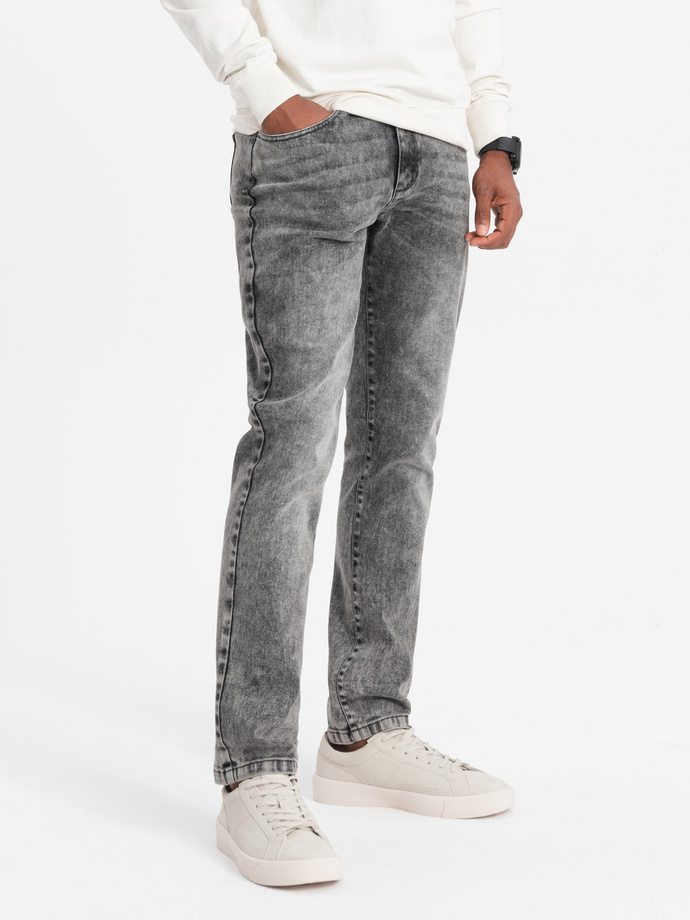 Men's denim pants STRAIGHT LEG - gray V4 OM-PADP-0133