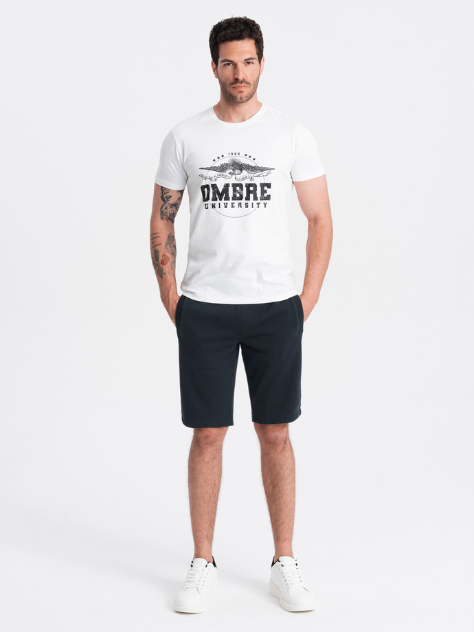 Męskie bawełniane szorty dresowe BASIC – czarne V9 OM-SRBS-0149