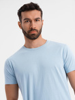 BASIC men's classic cotton T-shirt - light blue V19 OM-TSBS-0236