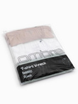 BASIC men's V-neck cotton shirt set - gray-green/white/beige V14 OM-TSBS-0233 