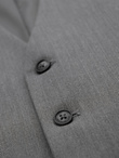 Elegant men's SLIM FIT herringbone vest - grey V1 OM-BLZV-0143