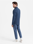 Men's cotton single jersey knit REGULAR shirt - blue V1 OM-SHCS-0138