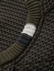 Knitted monochrome men's viscose cardigan - navy blue V1 OM-SWCD-0126