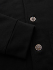Men's button-down sweatshirt with stand-up collar - black V6 OM-SSZP-0240
