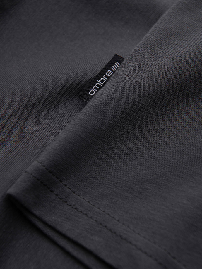 BASIC men's classic cotton T-shirt with a crew neckline - graphite V3 OM-TSBS-0145