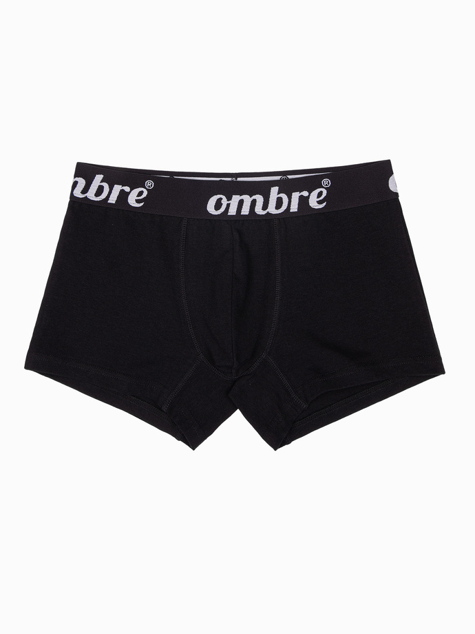 Bokserki męskie bawełniane z kontrastową gumą - 7-pak czarne V1 OM-UNBO-0100