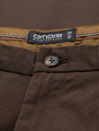 Men's REGULAR FIT chino pants with fine texture - brown V3 OM-PACP-0184