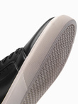 Buty męskie sneakersy ze skóry ekologicznej – czarne V2 OM-FOCS-0179