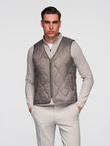 Men's insulated coat with hood and concealed zipper - black V1 OM-COWC-0110