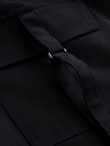 Men's cargo pants STRAIGHT LEG with stripes on pockets - black V4 OM-PACG-0197
