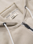 Bluza męska dresowa BASIC rozpinana z kapturem - jasnobeżowa V1 OM-SSBZ-0178