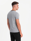 Men's T-shirt with raw finish - gray V1 OM-TSCT-22SS-004