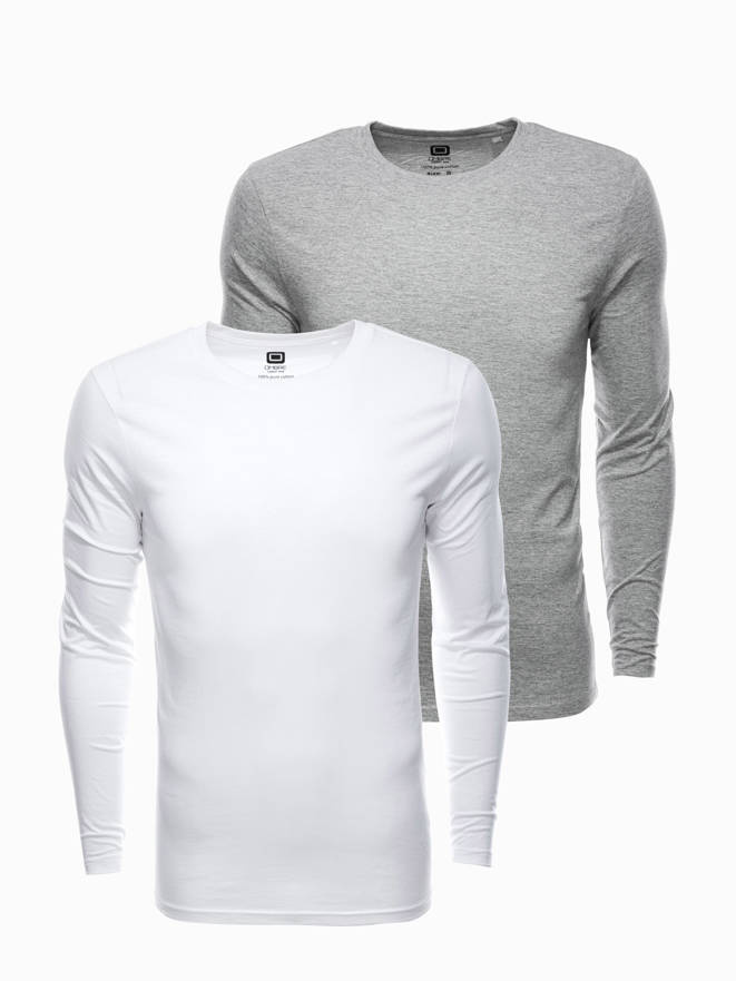Men's plain longsleeve - mix 2-pack Z43