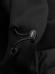Men's lightweight jacket of combined materials with hood and decorative quilting - black V5 OM-JANP-0160 