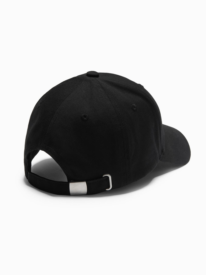 Men's baseball cap with patch - black V1 OM-ACCS-0103