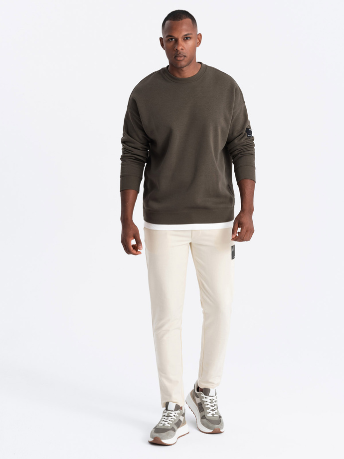 Men's logo sweatpants - cream V2 OM-PASK-0167