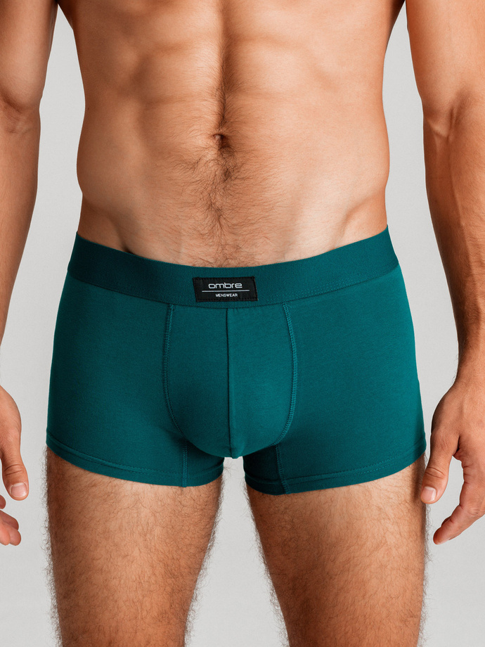 Jednokolorowe dopasowane bokserki męskie BASIC z elastanem – 3 pak mix OM-UNBB-0106
