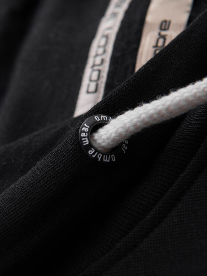 Men's BASIC kangaroo sweatshirt with hood - black V5 B1674