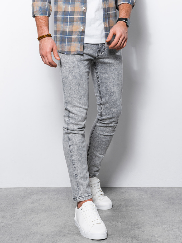 Spodnie męskie jeansowe SKINNY FIT - szare V1 P1062