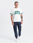 Men's JOGGER pants with zippered cargo pockets - navy blue V5 OM-PAJO-0135