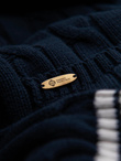 Knitted monochrome men's viscose cardigan - navy blue V1 OM-SWCD-0126