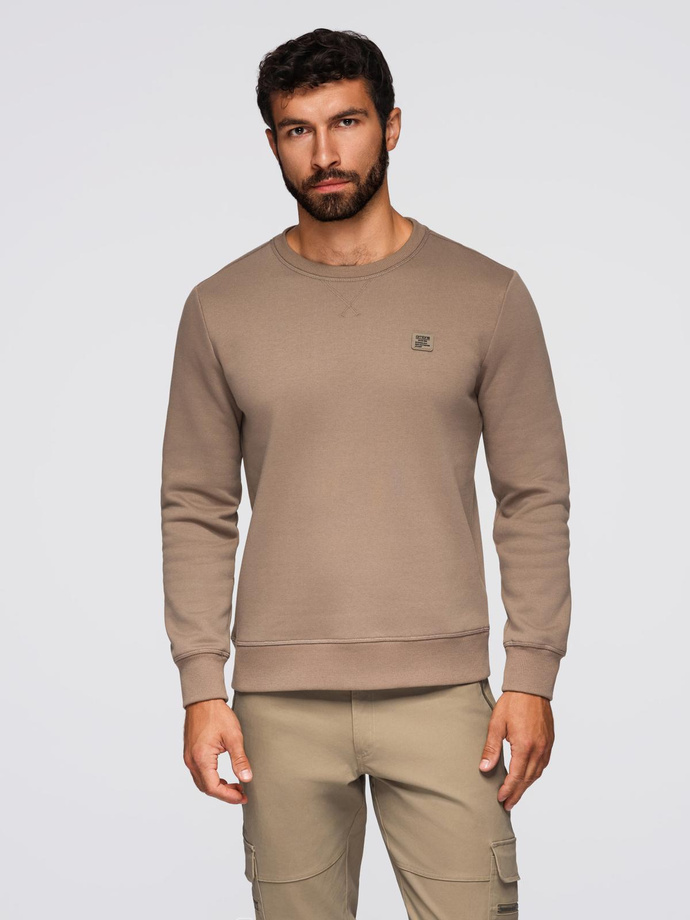 Unbuttoned men's sweatshirt with stand-up collar and hood - black V1 OM-SSZP-0216