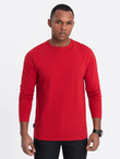 Longsleeve męski BASIC z okrągłym dekoltem - czerwony V5 OM-LSBL-0106