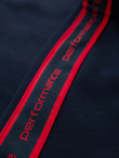 Washed men's sweatshirt with decorative stitching at the neckline - navy blue V4 OM-SSDS-0131