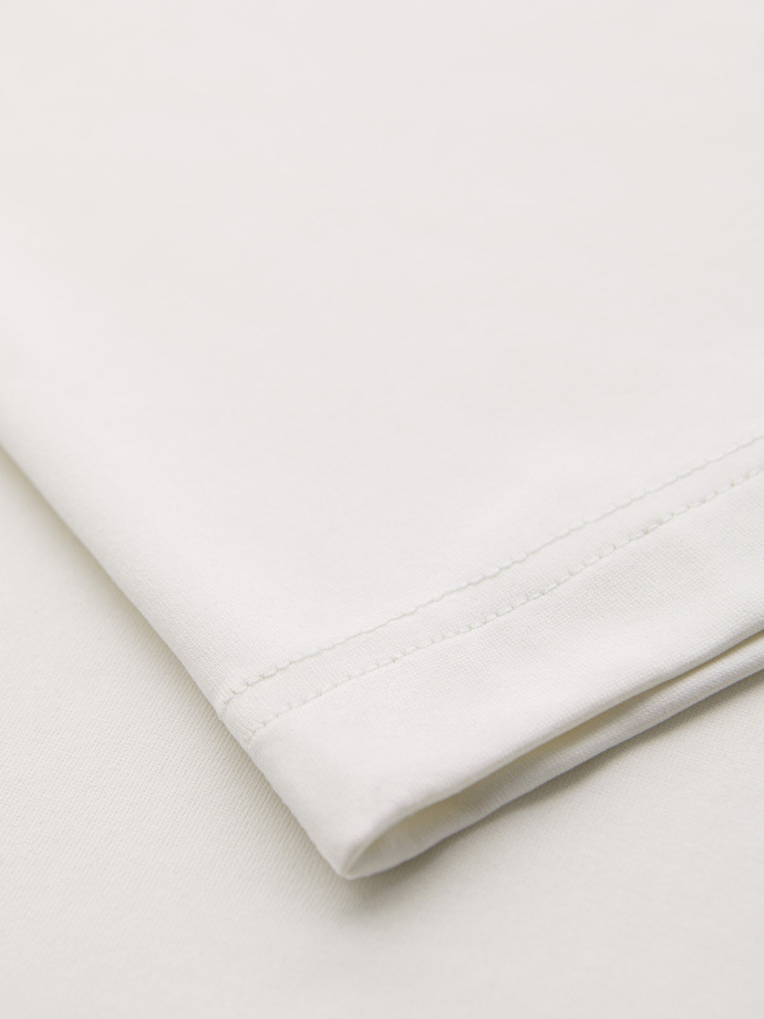 Men's stylish stretch fabric polo shirt - cream V2 OM-POSS-0150