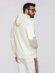 Men's BASIC kangaroo hooded sweatshirt - cream V11 B1674