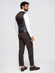 Men's suit vest with classic detailing and lining - graphite V3 OM-BLZV-0142