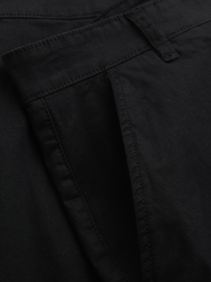 Classic men's chino shorts with rolled up leg - black V9 OM-SRCS-0197