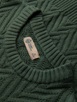 Men's knit sweater with zigzag weave - faded green V2 OM-SWSW-0147
