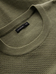 Sweter męski RELAXED FIT z dzianiny o splocie diamentowym – oliwkowy V4 OM-SWSW-0110