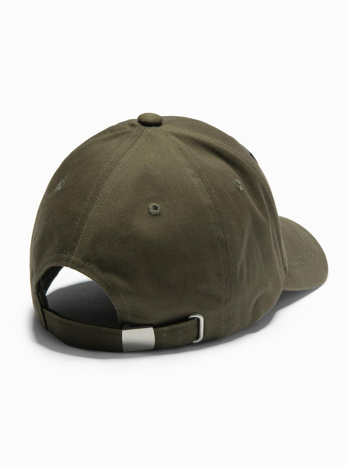 Men's baseball cap with visor and large patch - khaki V2 OM-ACCS-0101