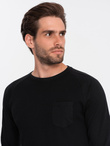 Men's longsleeve with "waffle" texture - black V4 OM-LSCL-0109