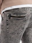 Men's marbled JOGGERS pants with rubbed edges - gray V3 OM-PADJ-0153