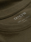 Men's BASIC longsleeve with round neckline - dark olive V7 OM-LSBL-0106