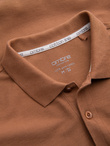 Men's BASIC single color pique knit polo shirt - brown V23 OM-POBS-0100