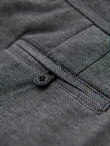 Krótkie spodenki męskie SLIM FIT ze strukturalnej melanżowej dzianiny – czarne V2 OM-SRCS-0166 