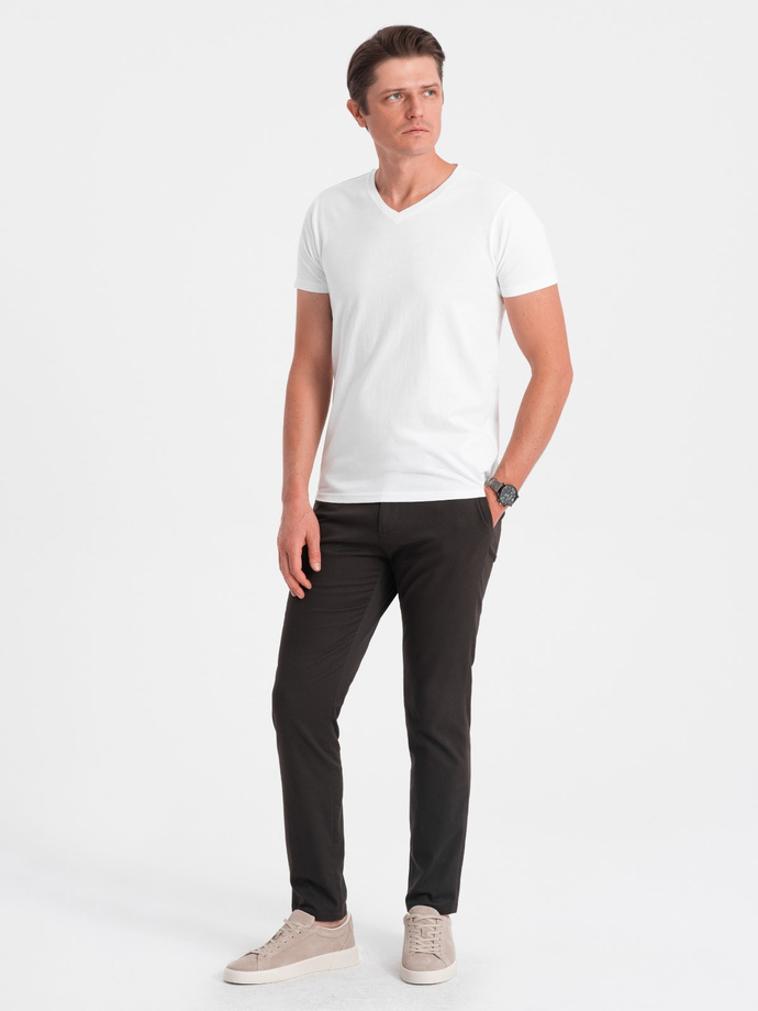 BASIC men's classic cotton T-shirt with a crew neckline - white V4 OM-TSBS-0145