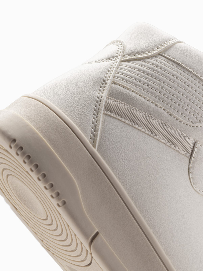 Męskie buty sneakersy z wysoką cholewką – białe V1 OM-FOSH-0139