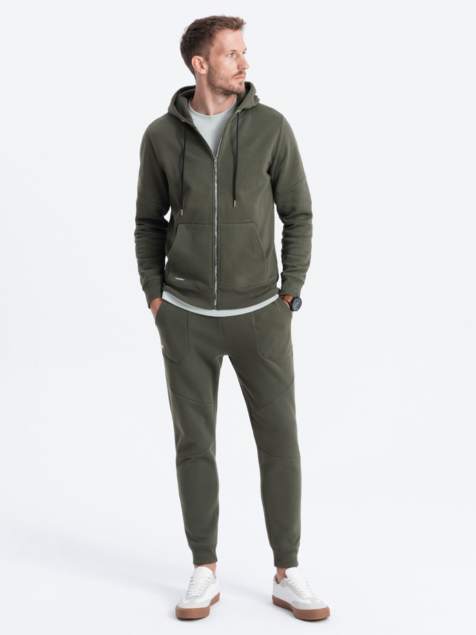 Men's sweatshirt set unbuttoned sweatshirt + pants - olive V2 Z63