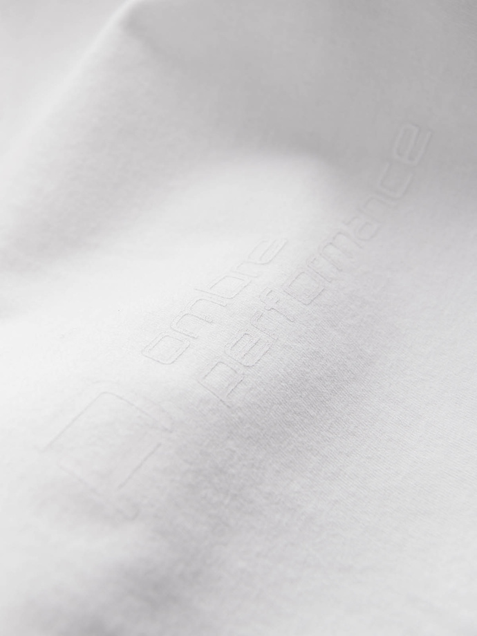 T-shirt męski bawełniany z reglanem - szaro-biały V2 S1623