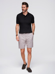 Męska koszulka polo z wiskozą SLIM FIT w pionowy prążek – czarna V1 OM-POSS-0143
