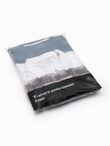 Komplet męskich bawełnianych t-shirtów polo BASIC – biały/bordowy/ciemnoniebieski V4 OM-POBS-0133