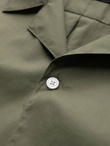Koszula męska z krótkim rękawem i kubańskim kołnierzem - khaki V4 OM-SHSS-0168